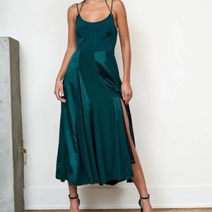 La Ligne Aurora Dress xs green silk